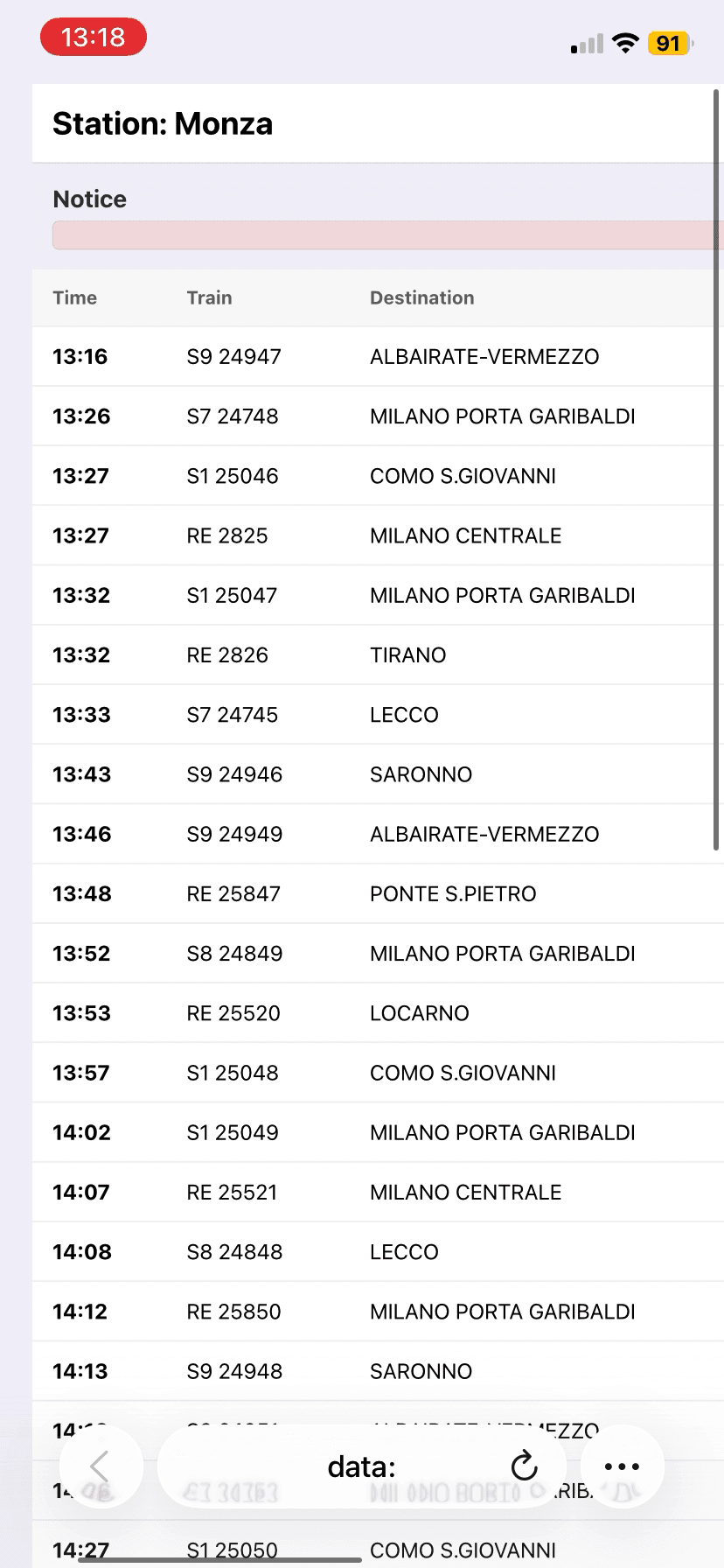 Trenord Shortcut Demo
